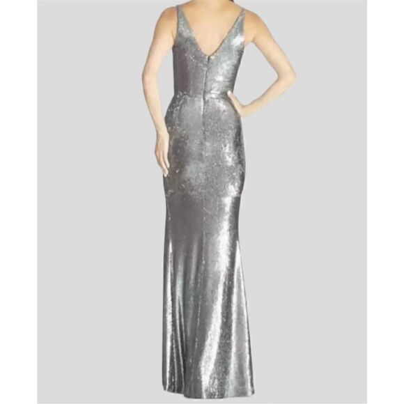 Dress the Population Jordan Gunmetal Sequin Gown Size  XL - Picture 2 of 16
